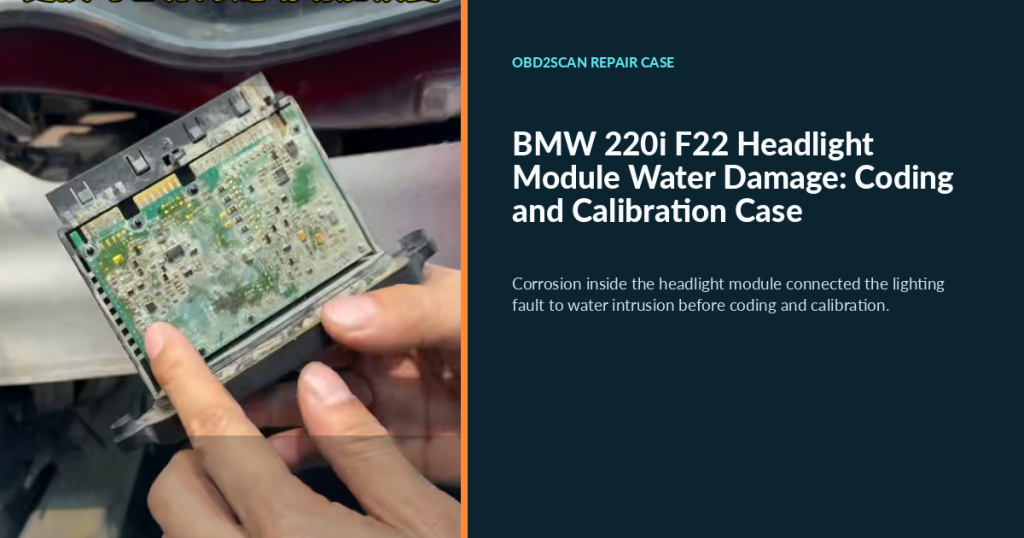 BMW 220i F22 Headlight Module Water Damage: Coding and Calibration Case