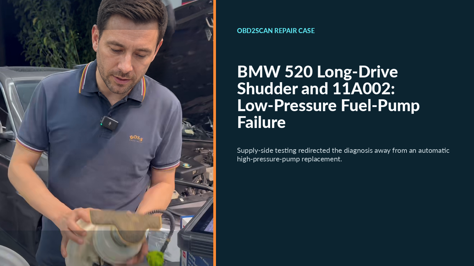 BMW 520 11A002 low-pressure fuel-pump failure repair case