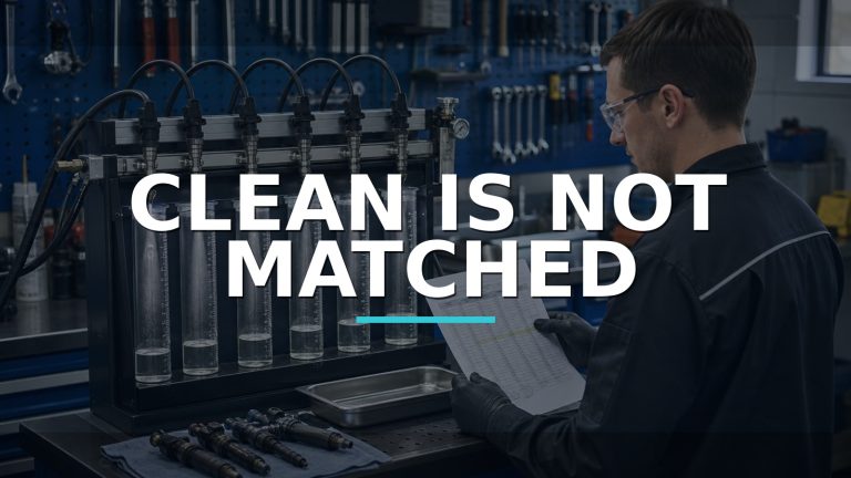 Clean Is Not Matched — conceptual diagnosis scene