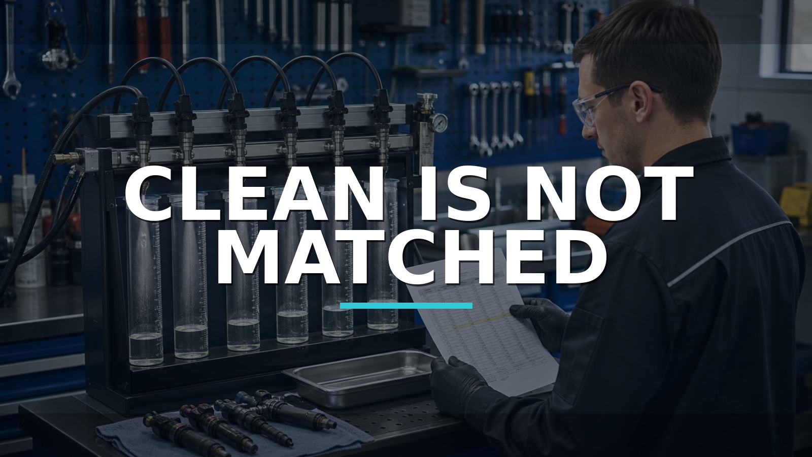 Clean Is Not Matched — conceptual diagnosis scene