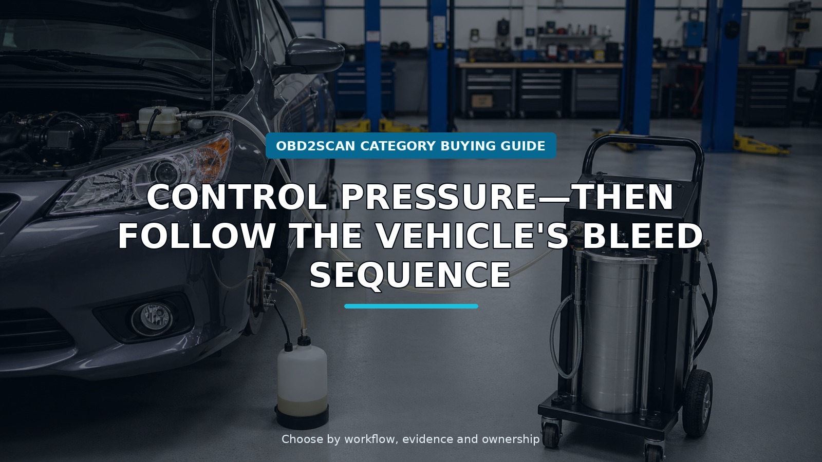Workshop scene for compact pulsating brake fluid flush machine buying guide