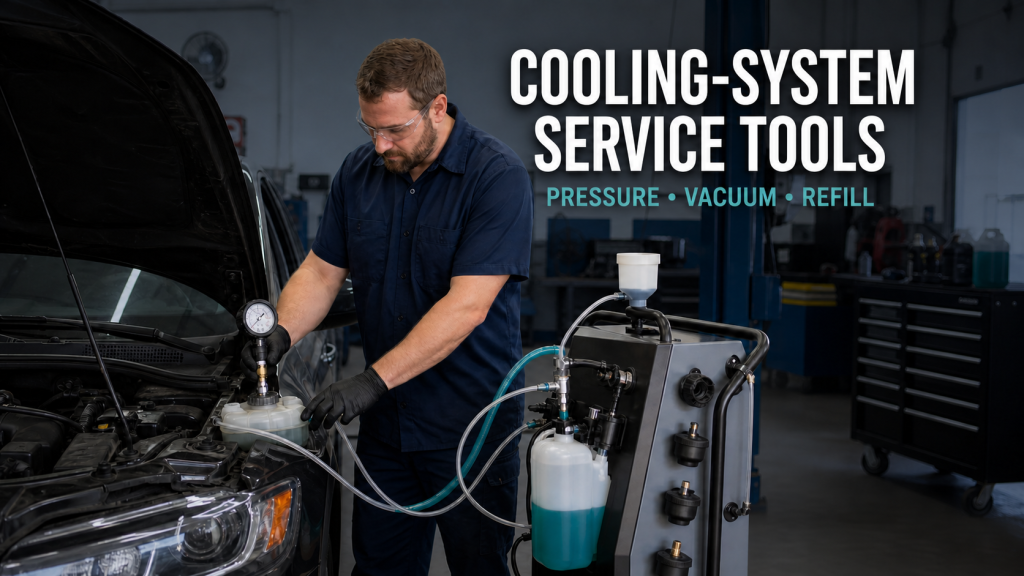 One Cooling-System Cart, Three Jobs: Pressure Test, Vacuum Hold, Refill