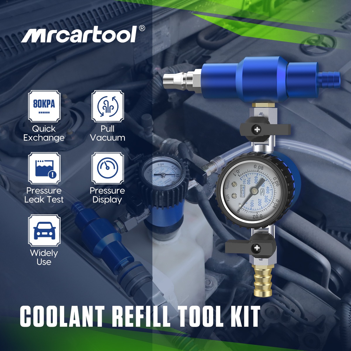 Second exact first-party product or workflow view of MRCARTOOL automotive vacuum purge and cooling-system refill kit