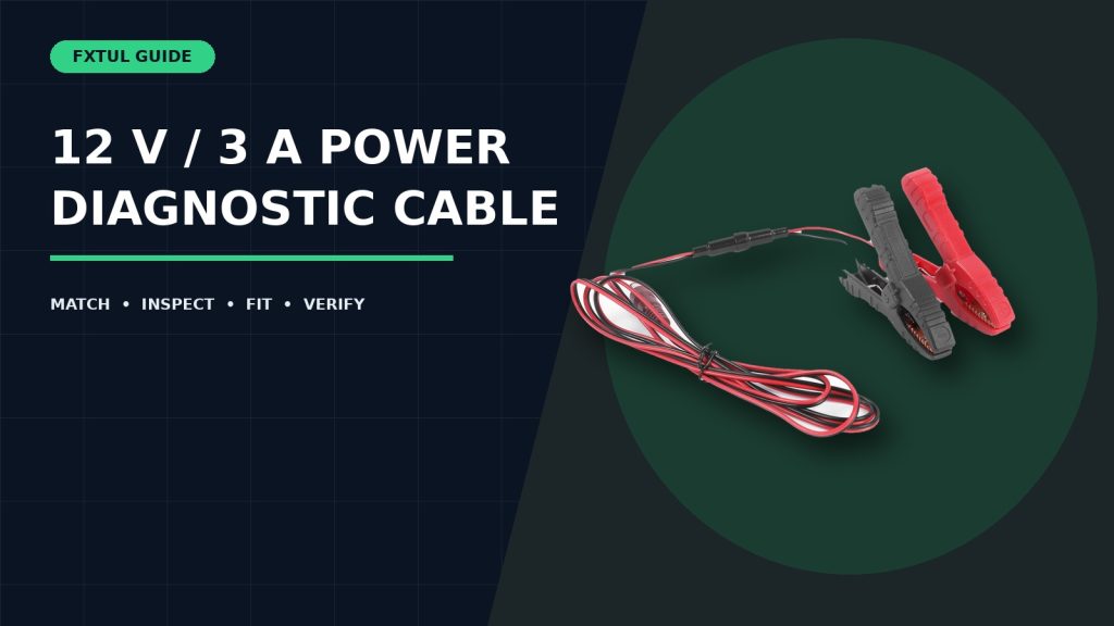How to Use the FXTUL 12 V 3 A Diagnostic Power Cable
