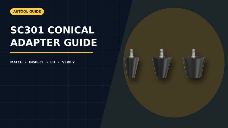 AUTOOL SC301 Conical Adapter Fittings illustrated tutorial cover