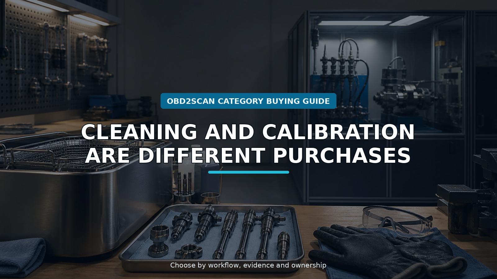 Workshop scene for diesel injector ultrasonic cleaner buying guide