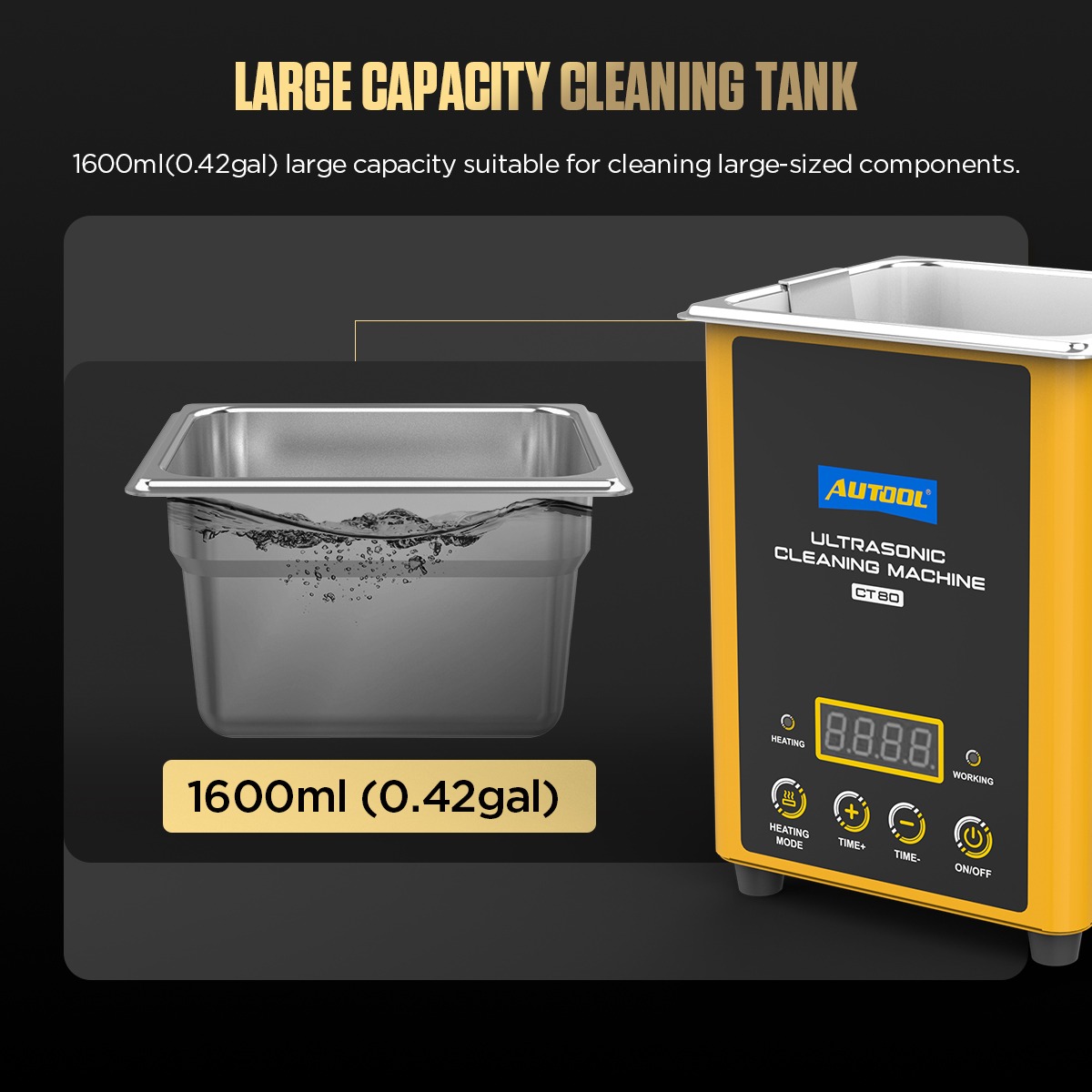 Second exact first-party product or workflow view of AUTOOL CT80 heated ultrasonic cleaner