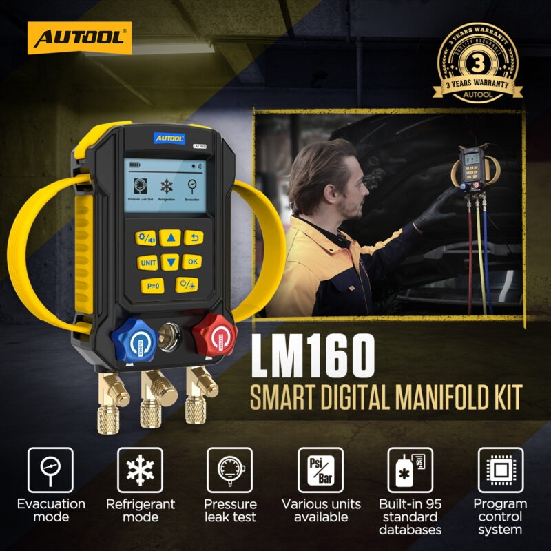 Exact first-party product or workflow view of AUTOOL LM160 digital manifold kit