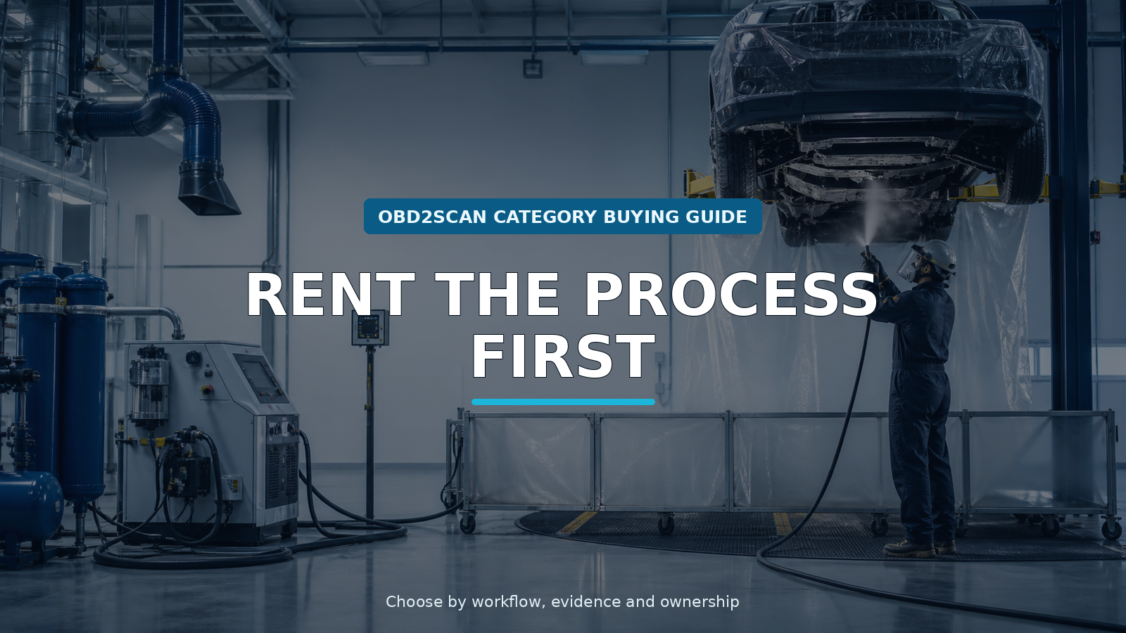 An automotive dry ice blasting work cell with compressor, ventilation and debris control