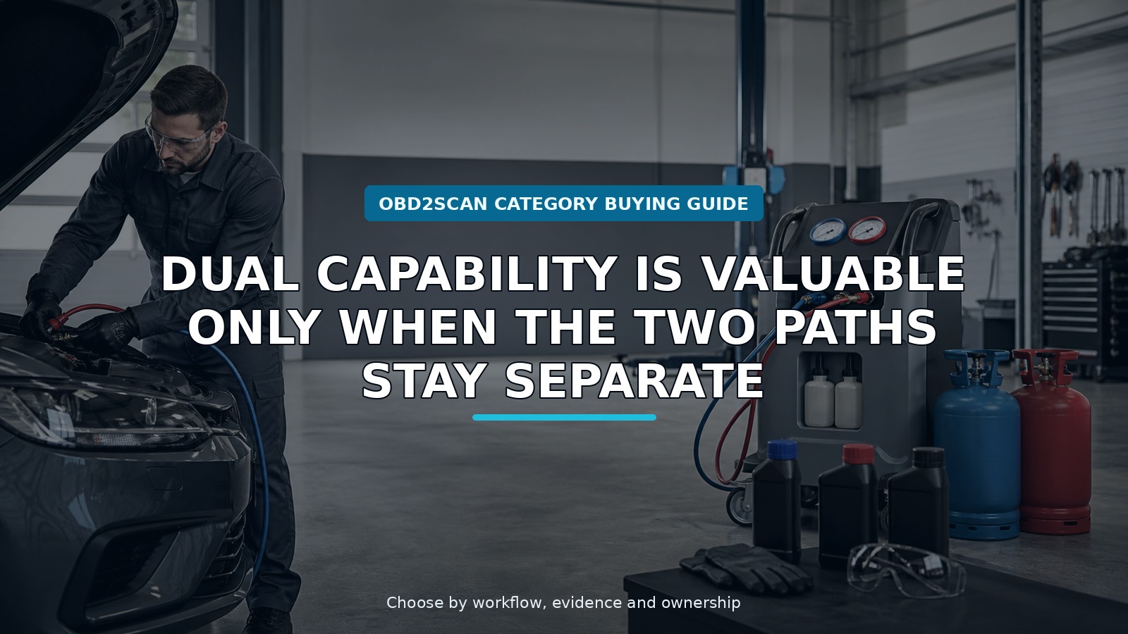 Workshop scene for r134a and r1234yf dual refrigerant recovery machine buying guide