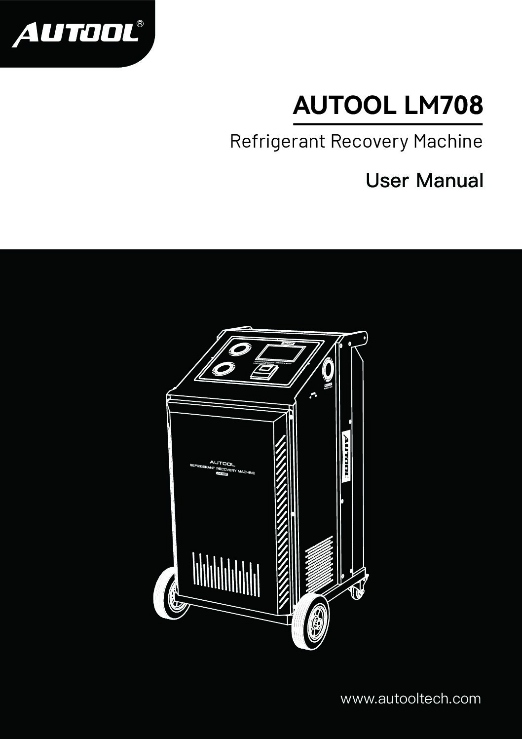 Exact first-party product or workflow view of AUTOOL LM708 dual-refrigerant recovery machine