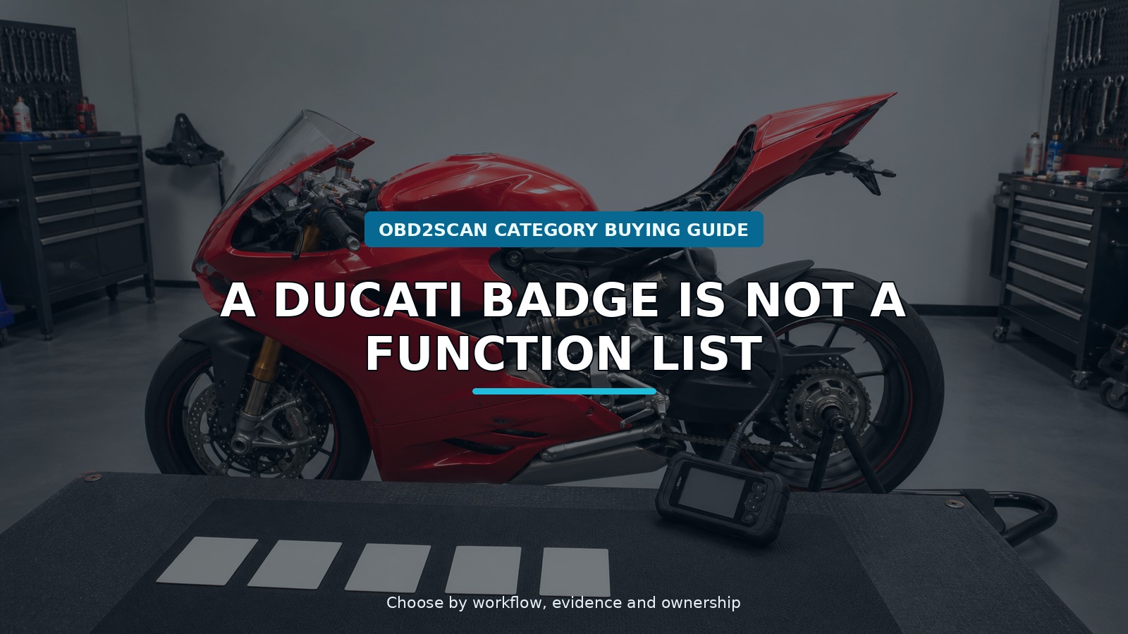 Workshop scene for ducati motorcycle diagnostic tool buying guide
