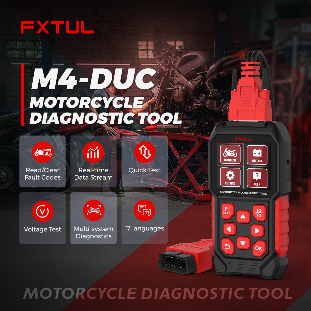 Exact first-party product or workflow view of FXTUL M4-DUC Ducati motorcycle diagnostic tool