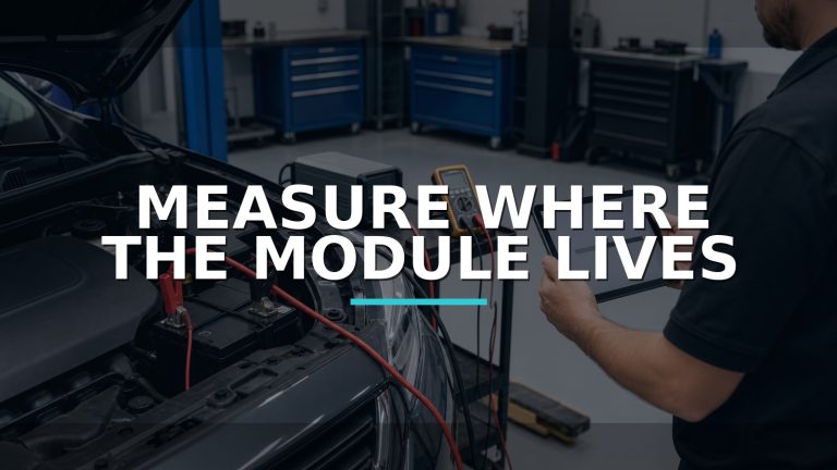 Measure Where The Module Lives — conceptual diagnosis scene