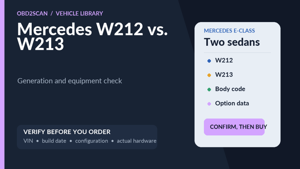 Mercedes E-Class W212 vs. W213: Identify the Generation and Equipment