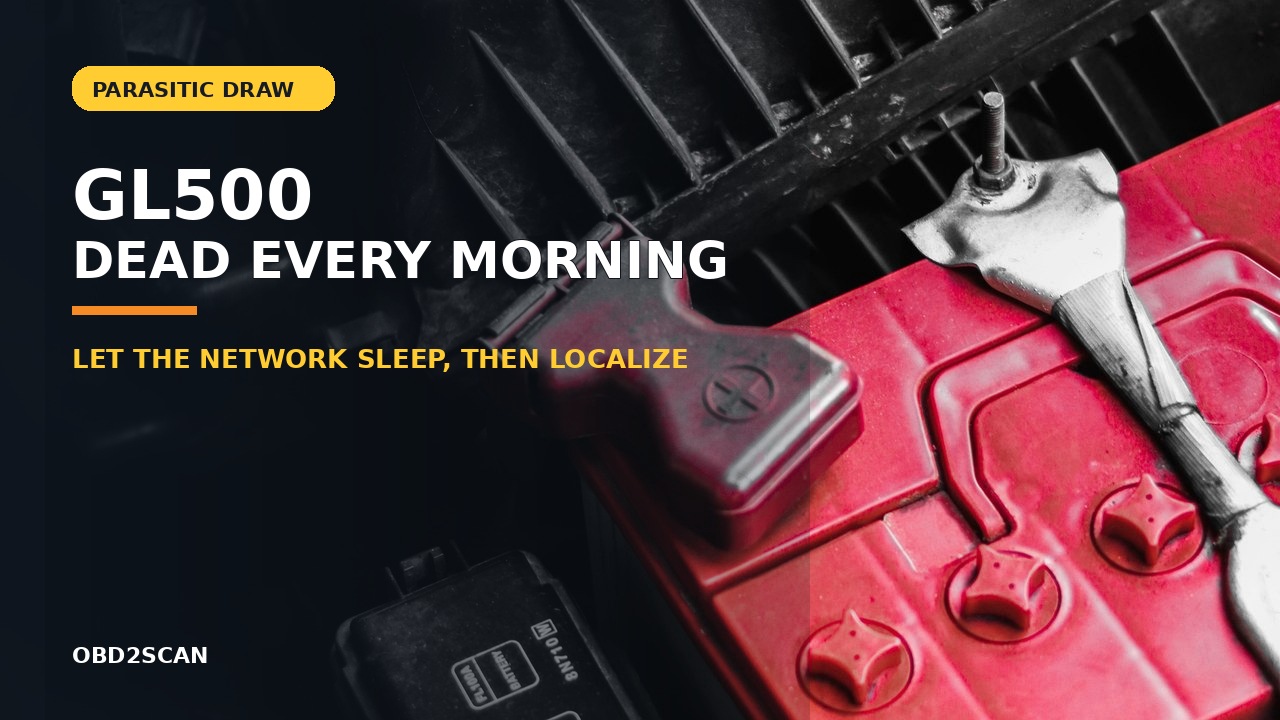 Mercedes GL500 Battery Drain: Find the 0.8-A Load Without Pulling Fuses photographic cover
