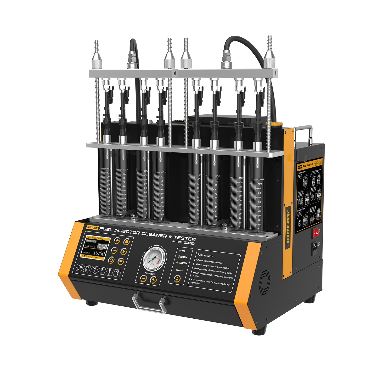 Exact first-party product or workflow view of AUTOOL FN608 eight-cylinder injector cleaner tester