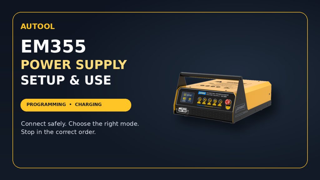 How to Use the AUTOOL EM355: Programming Power Supply, Charging and Restoration