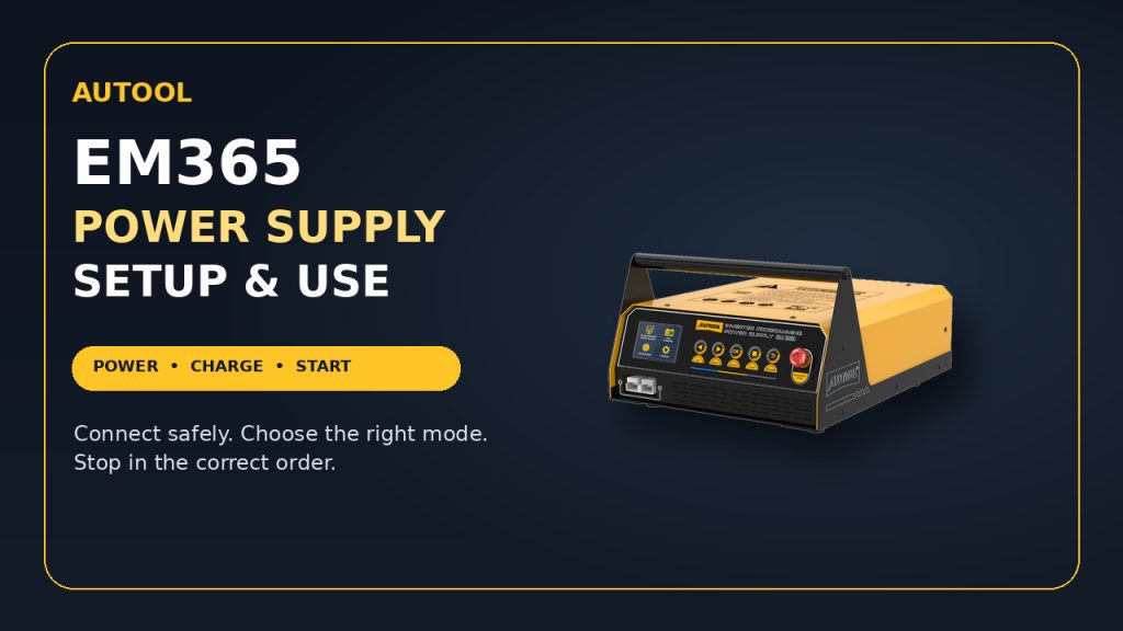 How to Use the AUTOOL EM365: Programming Support, Charging, Display Power and Forced Start