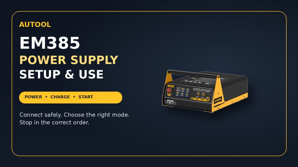 How to Use the AUTOOL EM385: Programming Power, Charging, Display and Forced Start