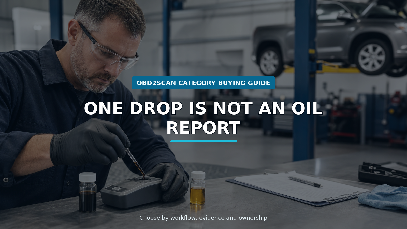 Workshop scene for engine oil quality tester buying guide