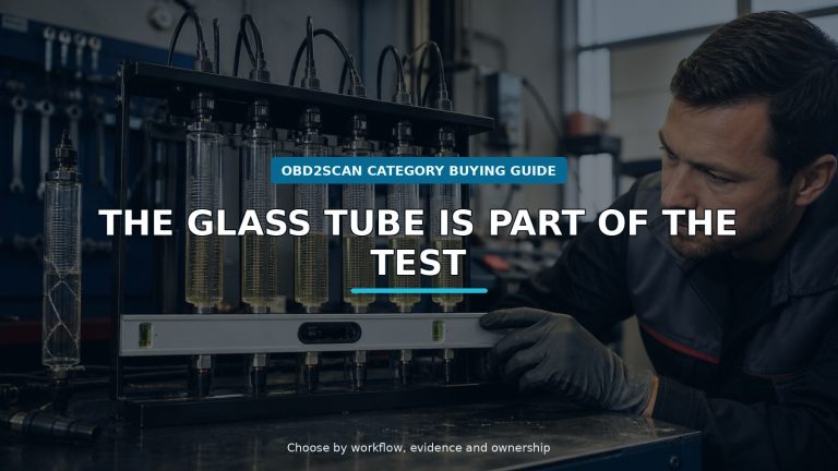 Workshop scene for fuel injector tester measuring cylinder buying guide