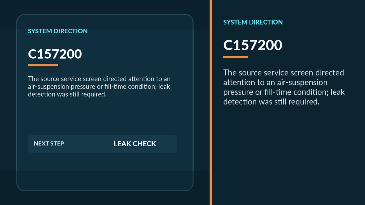 Diagnostic screen for Mercedes AIR BODY CONTROL service functions.