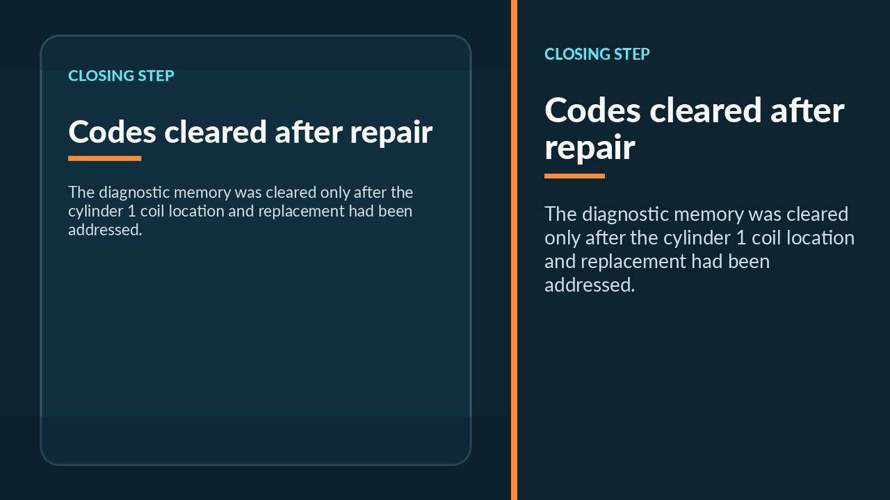 Scan tablet confirming fault-code clearing after the GLS450 coil replacement