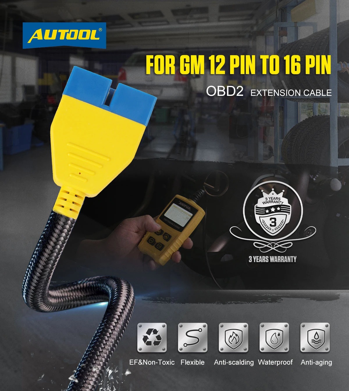 Exact first-party product or workflow view of AUTOOL GM 12-pin to 16-pin adapter cable