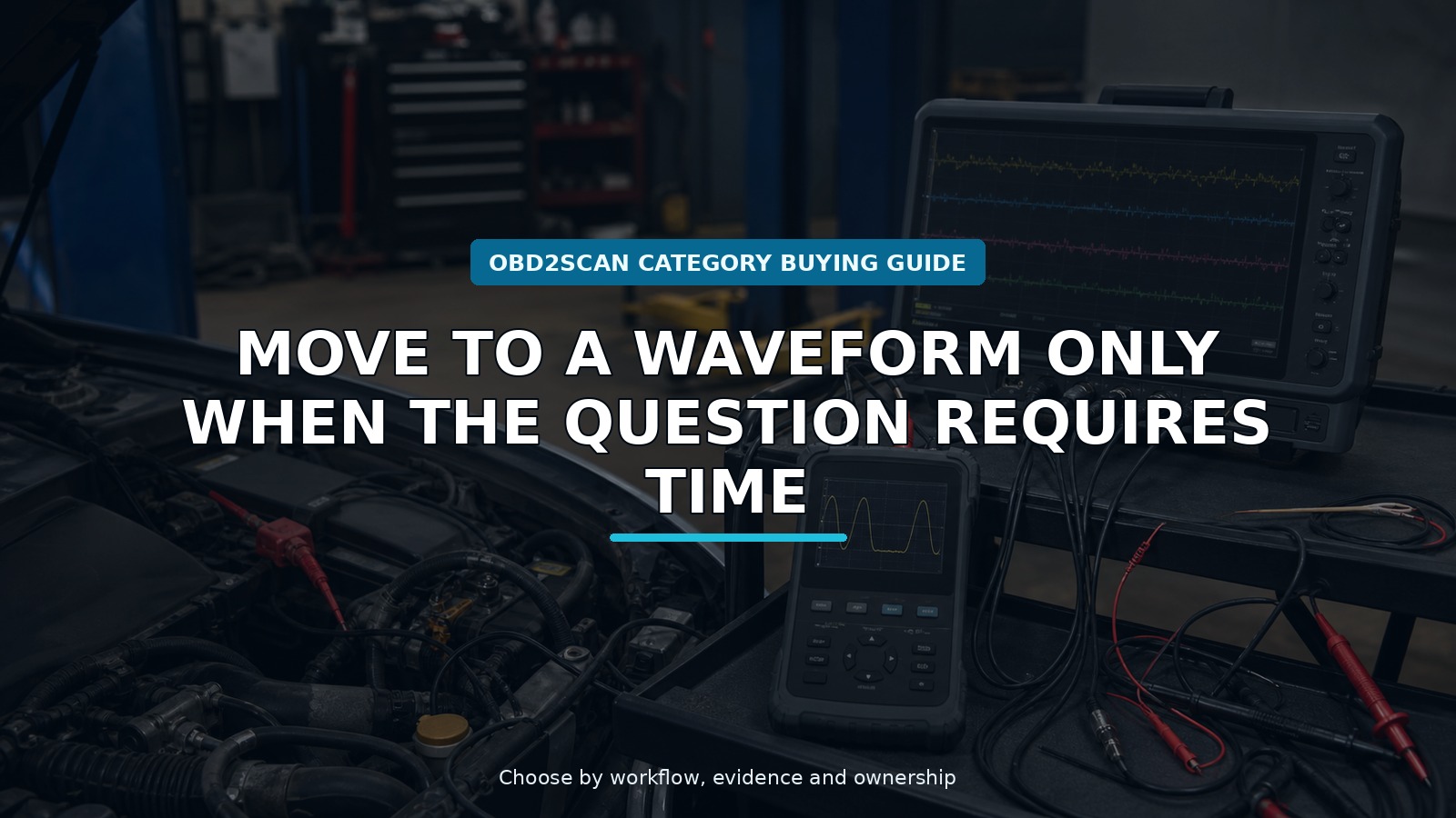 Workshop scene for handheld automotive multimeter oscilloscope buying guide