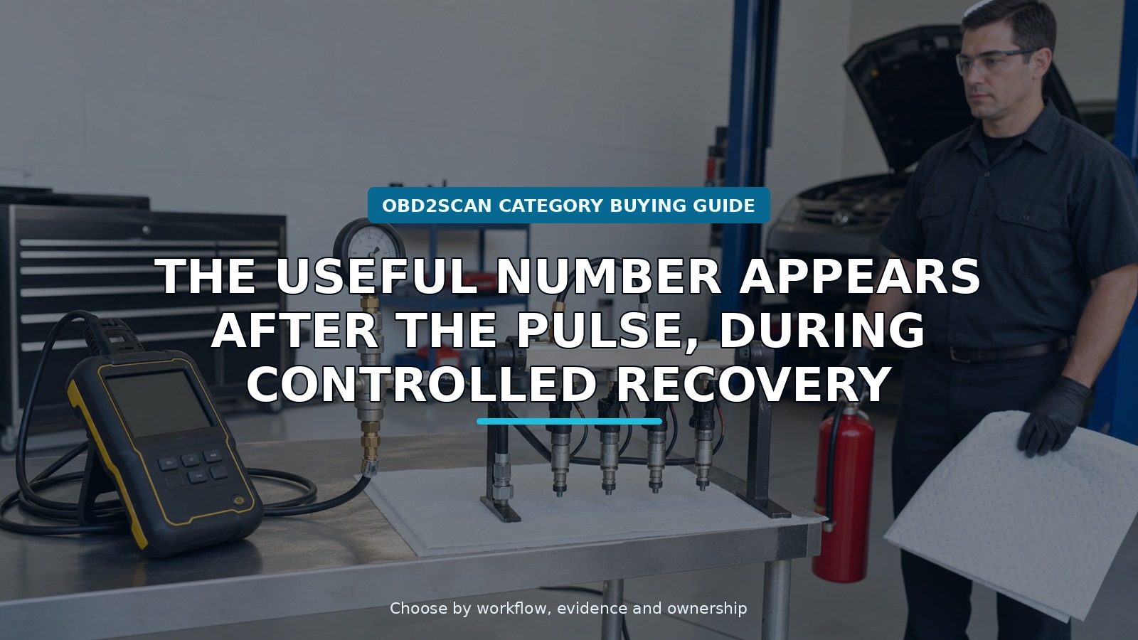 Workshop scene for handheld injector pulse and fuel pressure test kit buying guide