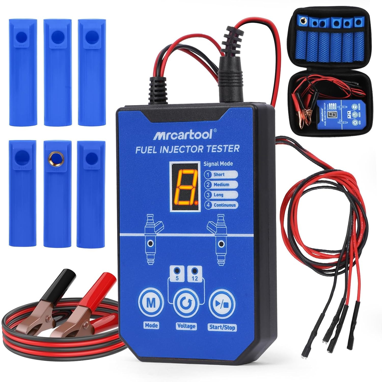 Exact first-party product or workflow view of MRCARTOOL V30 handheld injector pulse and fuel-pressure test kit