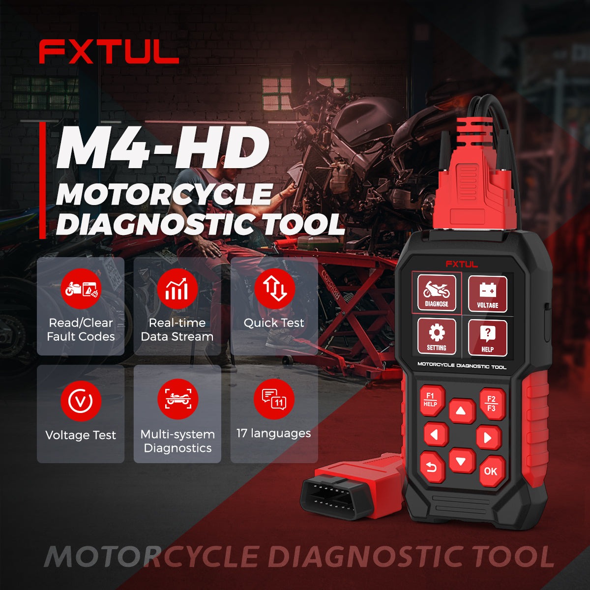 Exact first-party product or workflow view of FXTUL M4-HD Harley-Davidson diagnostic tool
