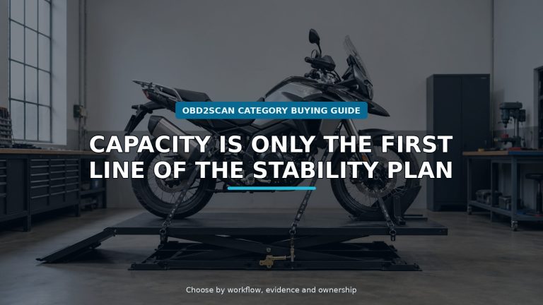 Workshop scene for heavy motorcycle lift table buying guide