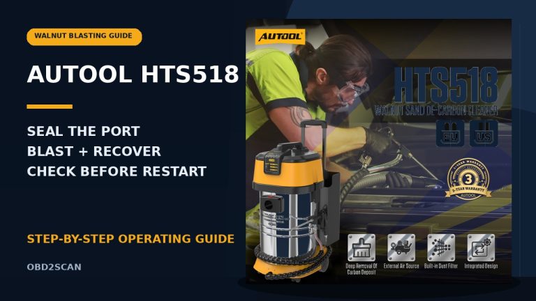AUTOOL HTS518 walnut blasting machine step-by-step operating guide