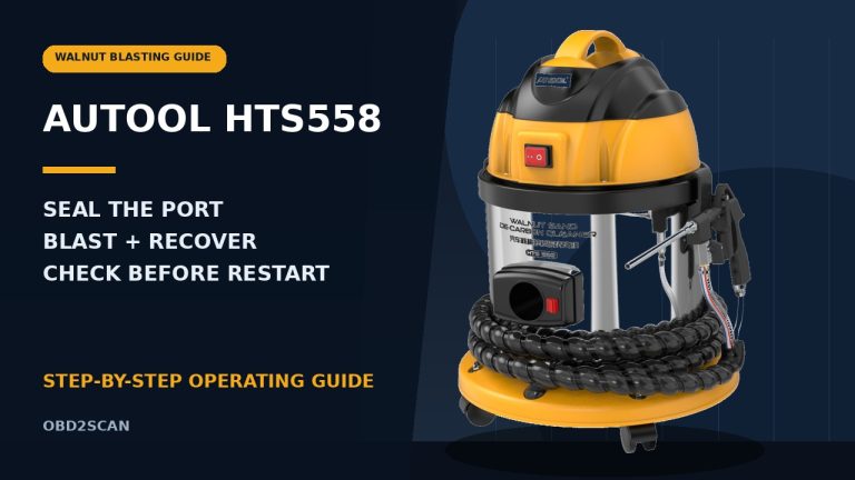 AUTOOL HTS558 walnut blasting step-by-step guide