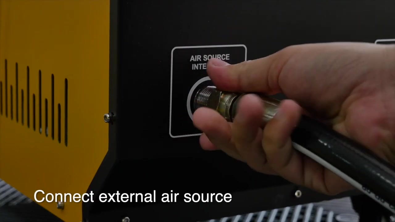 Exact AUTOOL HTS705 workflow frame connecting the external compressed-air source