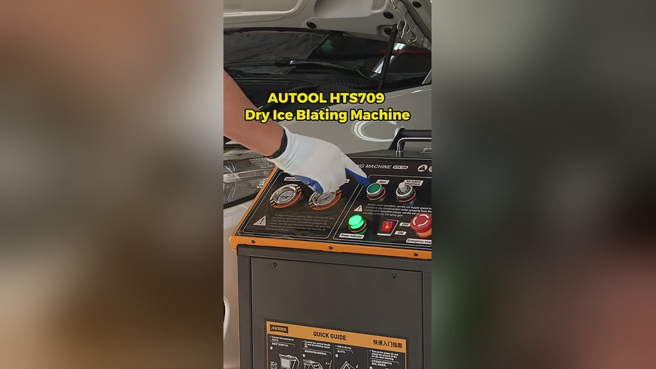 AUTOOL HTS709 controls beside an exposed engine-bay work area