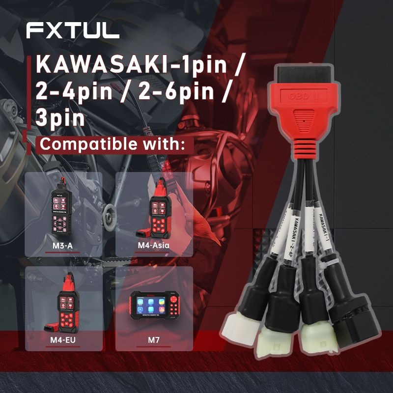 Exact first-party product or workflow view of FXTUL Kawasaki multi-connector cable options for compatible M3, M4 and M7 tools