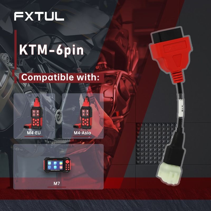 Exact first-party product or workflow view of FXTUL KTM six-pin diagnostic cable for supported scanner platforms