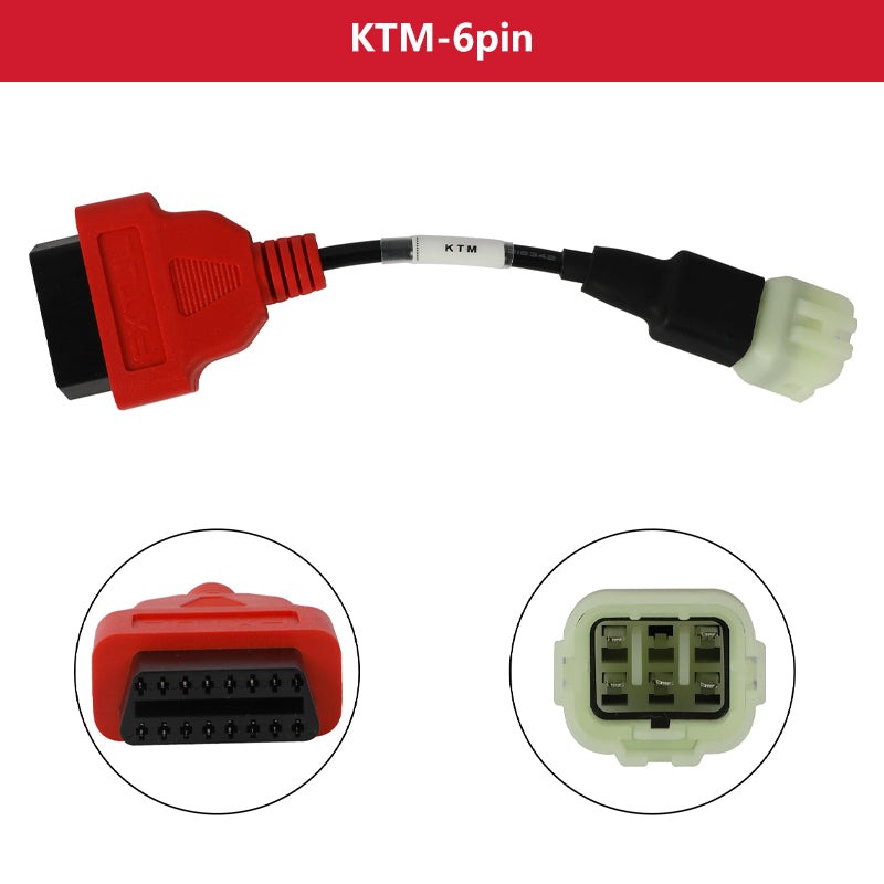 Second exact first-party product or workflow view of FXTUL KTM six-pin diagnostic cable for supported scanner platforms