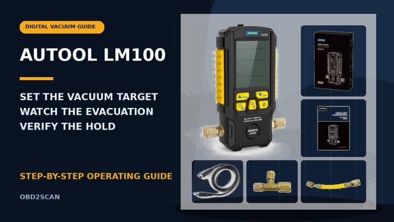 AUTOOL LM100 guide to setting a vacuum target monitoring evacuation and verifying the hold