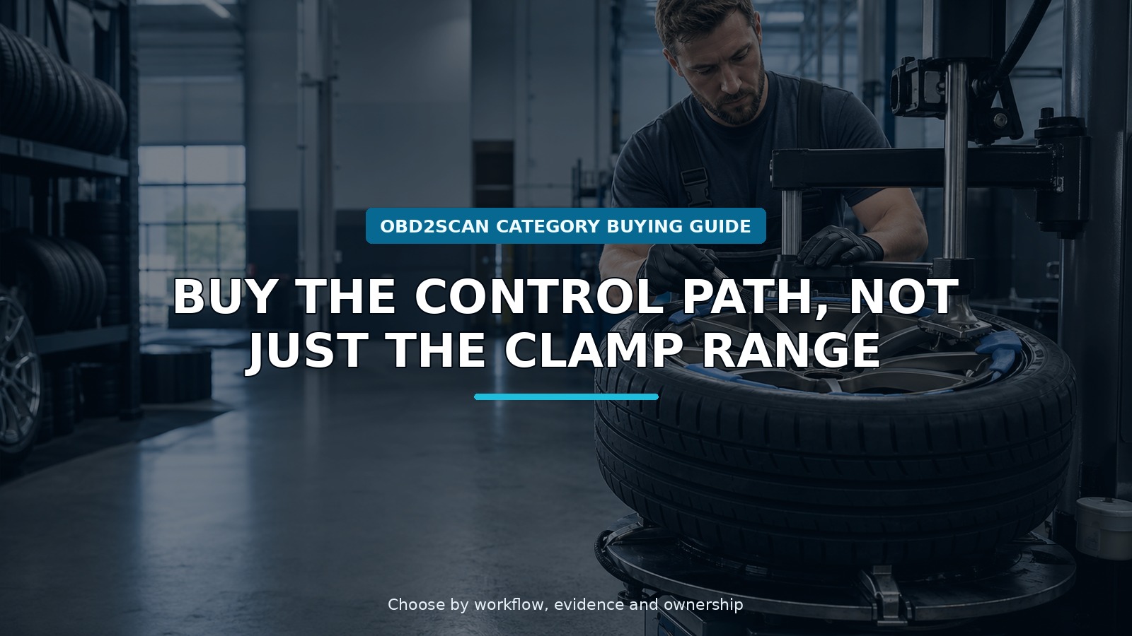 Workshop scene for low-profile tire changer with assist arm buying guide