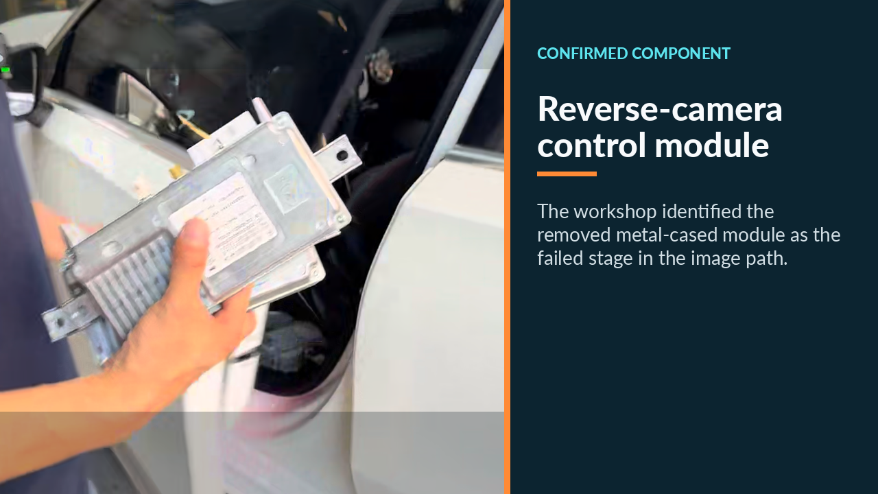 Removed Mercedes A200 reverse-camera control module