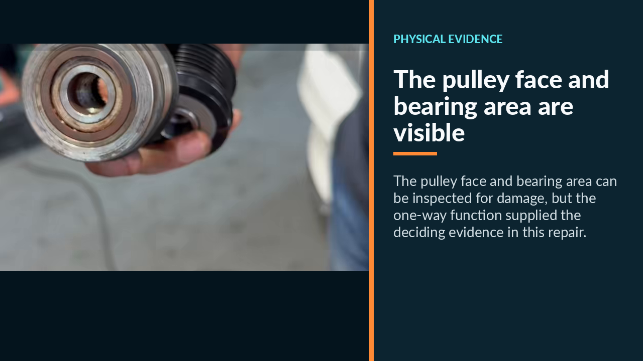The pulley face and bearing area are visible