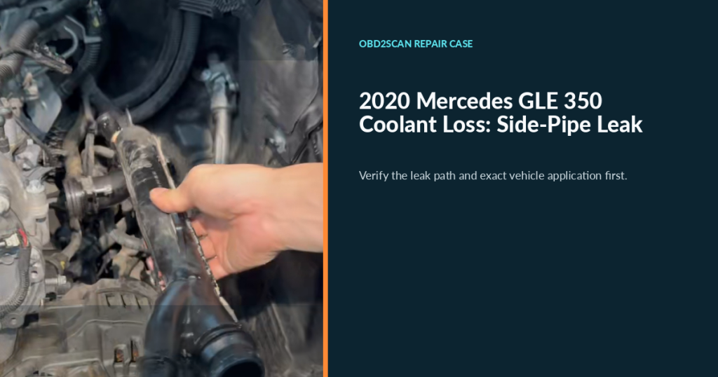 2020 Mercedes GLE 350 Coolant Loss: Side-Pipe Replacement Case
