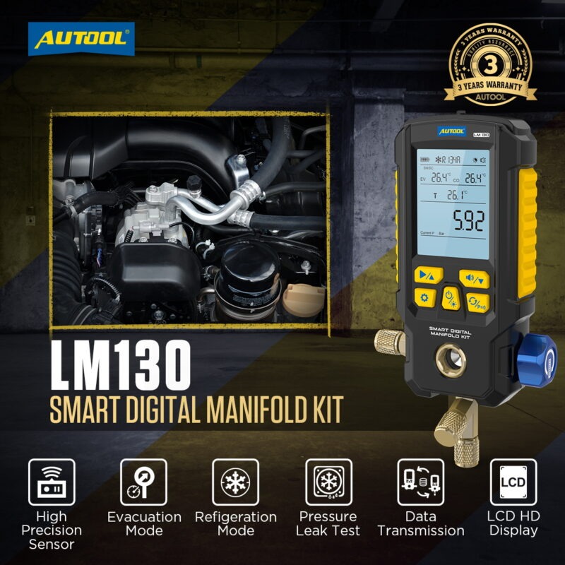Exact first-party product or workflow view of AUTOOL LM130 smart digital manifold kit