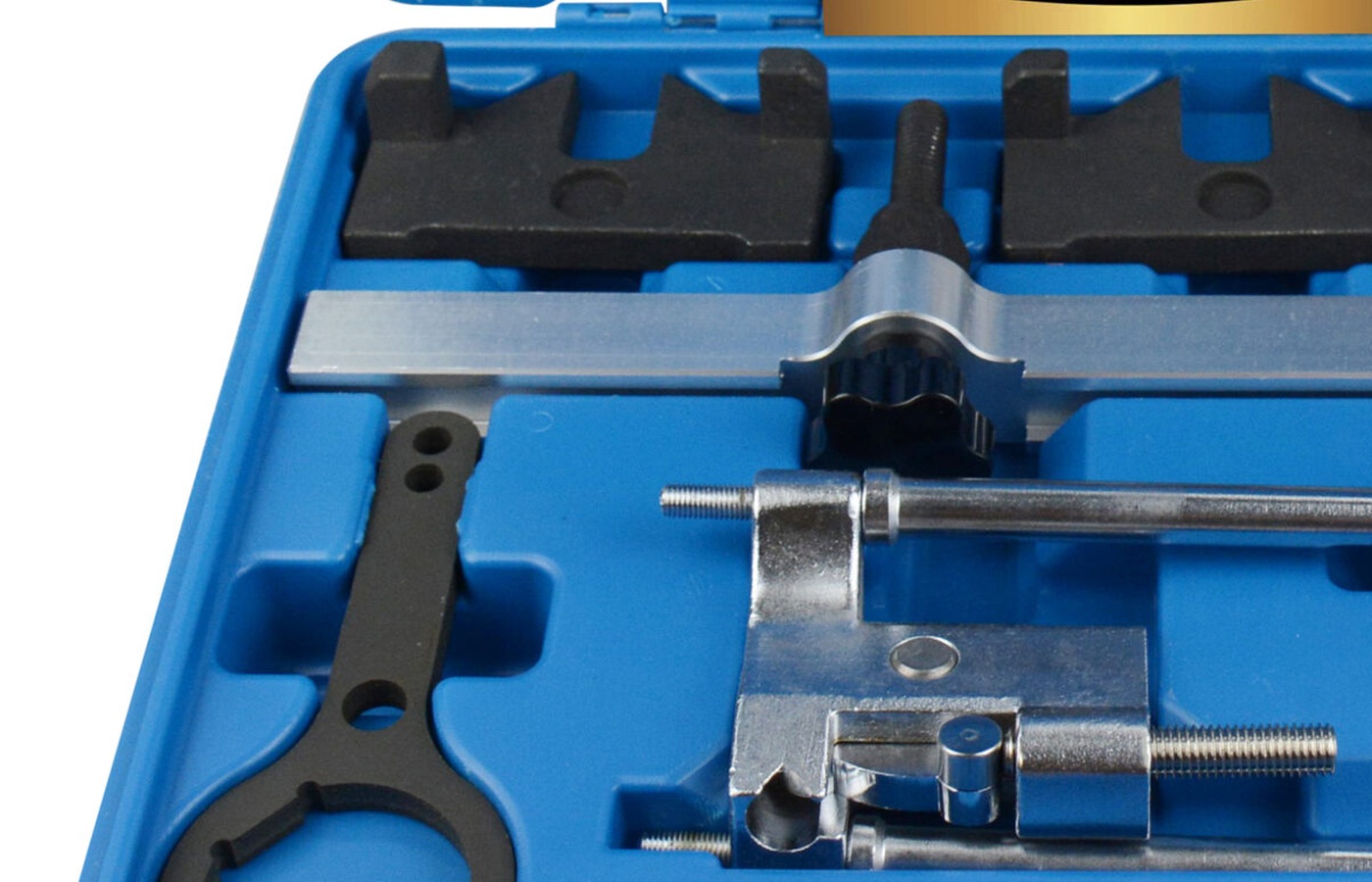 Source-derived close view of the left-side fixtures and pin-type pieces in the official case image.