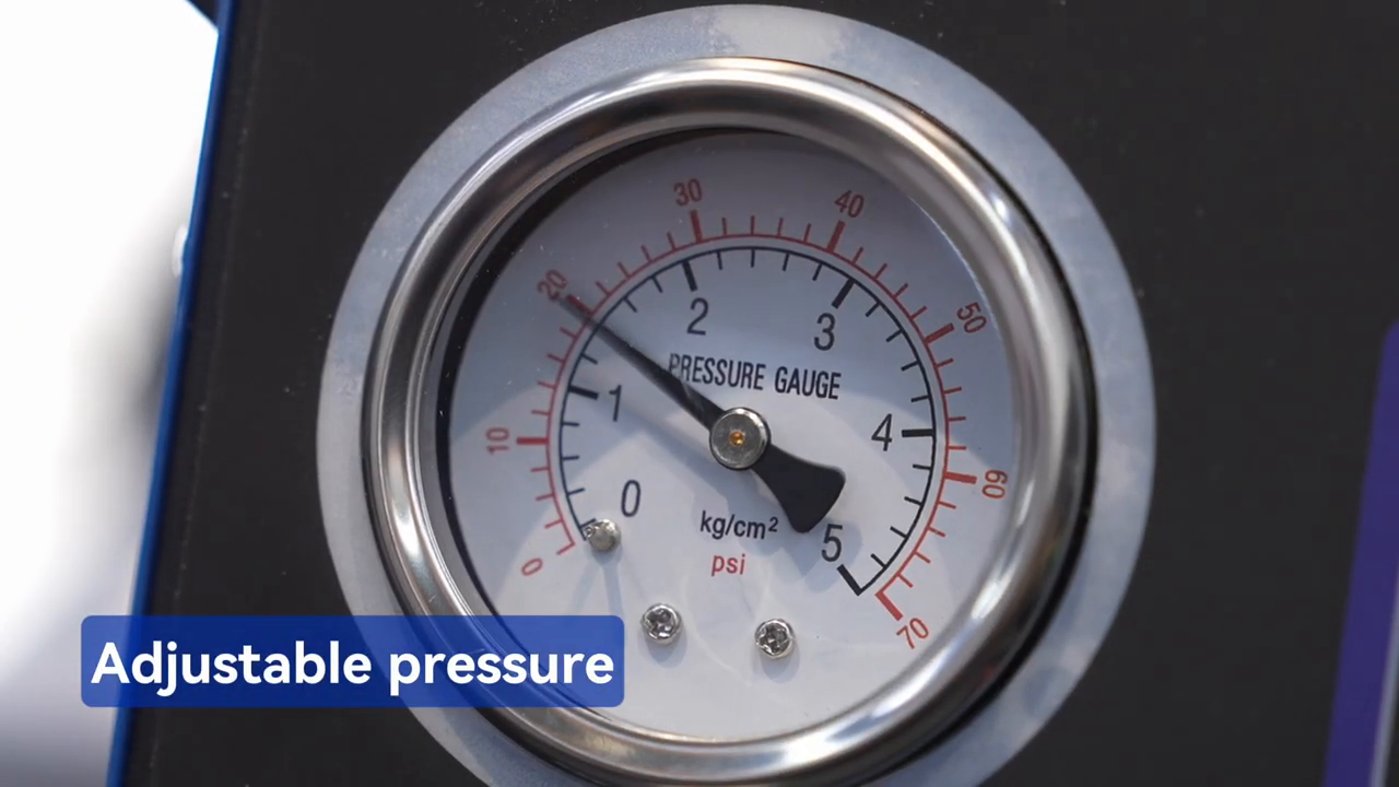 Official F109 tutorial close-up of the adjustable pressure gauge during brake-fluid exchange.