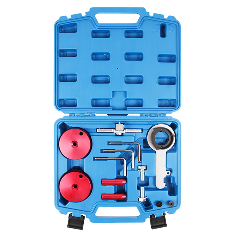 Official MRCARTOOL overview of the complete Ford timing tool kit in its molded case.